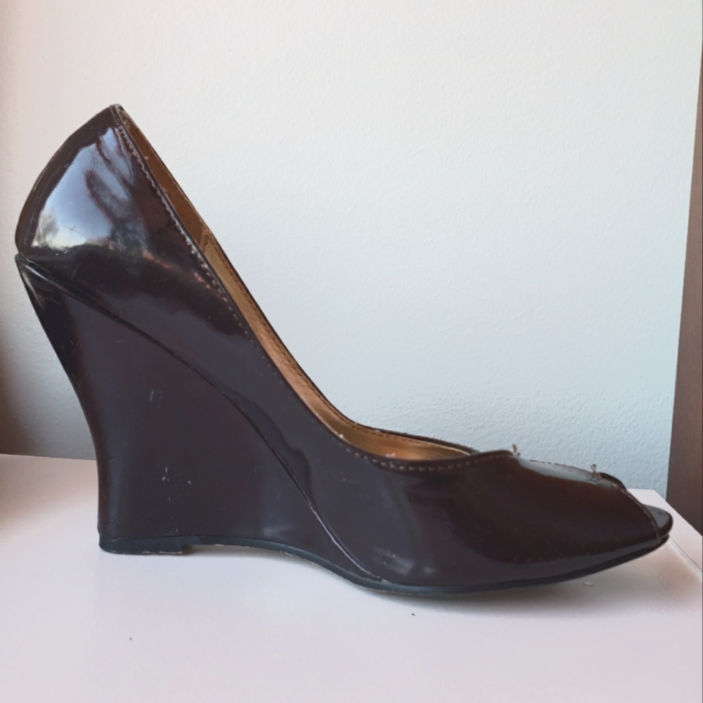 Dark Brown Curvy Wedge Heel, 5